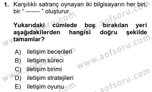 Halkla İlişkiler Ve İletişim Dersi 2024 - 2025 Yılı (Vize) Ara Sınav Soruları 1. Soru