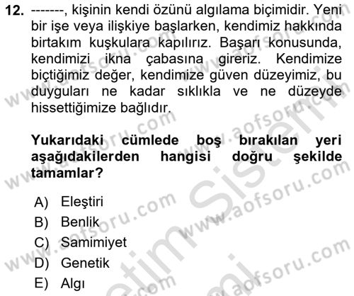 Halkla İlişkiler Ve İletişim Dersi 2024 - 2025 Yılı (Vize) Ara Sınav Soruları 12. Soru