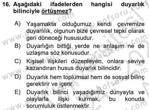 Halkla İlişkiler Ve İletişim Dersi 2024 - 2025 Yılı (Vize) Ara Sınav Soruları 16. Soru