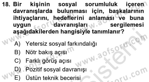 Halkla İlişkiler Ve İletişim Dersi Ara Sınavı Deneme Sınav Soruları 18. Soru