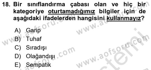 Halkla İlişkiler Ve İletişim Dersi 2024 - 2025 Yılı (Final) Dönem Sonu Sınav Soruları 18. Soru