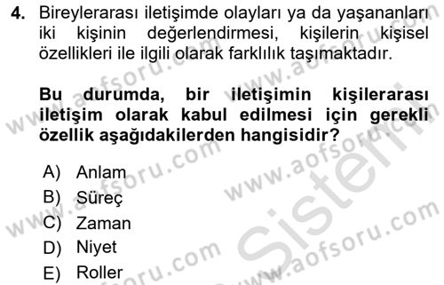 Halkla İlişkiler Ve İletişim Dersi 2024 - 2025 Yılı (Final) Dönem Sonu Sınav Soruları 4. Soru