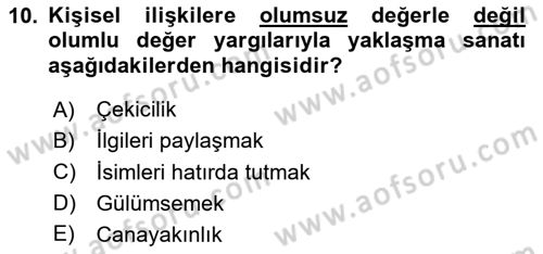 Halkla İlişkiler Ve İletişim Dersi 2024 - 2025 Yılı Yaz Okulu Sınav Soruları 10. Soru
