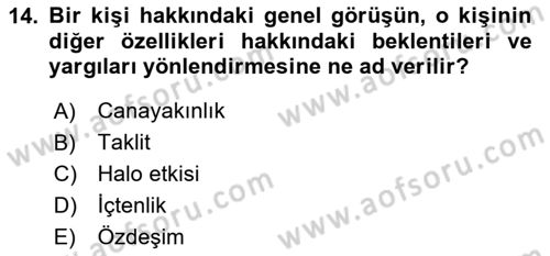 Halkla İlişkiler Ve İletişim Dersi 2024 - 2025 Yılı Yaz Okulu Sınav Soruları 14. Soru