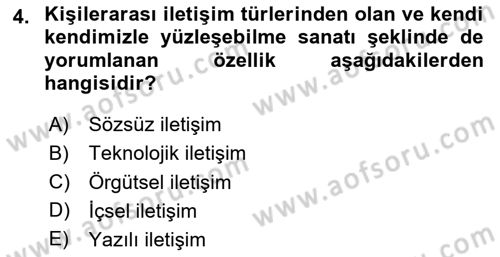Halkla İlişkiler Ve İletişim Dersi 2024 - 2025 Yılı Yaz Okulu Sınav Soruları 4. Soru