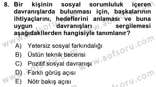 Halkla İlişkiler Ve İletişim Dersi 2024 - 2025 Yılı Yaz Okulu Sınav Soruları 8. Soru
