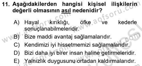 Halkla İlişkiler Ve İletişim Dersi 2025 - 2026 Yılı (Vize) Ara Sınav Soruları 11. Soru