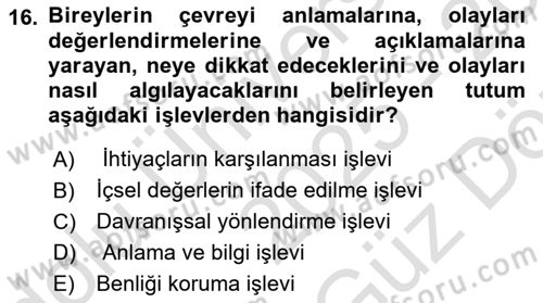Halkla İlişkiler Ve İletişim Dersi 2025 - 2026 Yılı (Vize) Ara Sınav Soruları 16. Soru