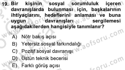 Halkla İlişkiler Ve İletişim Dersi 2025 - 2026 Yılı (Vize) Ara Sınav Soruları 19. Soru