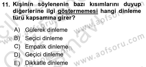 Halkla İlişkiler Ve İletişim Dersi 2025 - 2026 Yılı (Final) Dönem Sonu Sınav Soruları 11. Soru