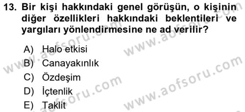 Halkla İlişkiler Ve İletişim Dersi 2025 - 2026 Yılı (Final) Dönem Sonu Sınav Soruları 13. Soru