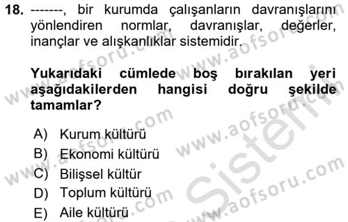 Halkla İlişkiler Ve İletişim Dersi 2025 - 2026 Yılı (Final) Dönem Sonu Sınav Soruları 18. Soru