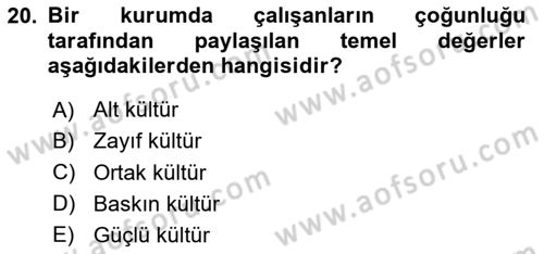 Halkla İlişkiler Ve İletişim Dersi 2025 - 2026 Yılı (Final) Dönem Sonu Sınav Soruları 20. Soru