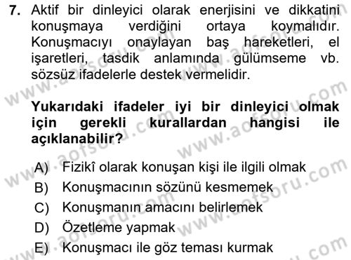 Halkla İlişkiler Ve İletişim Dersi 2025 - 2026 Yılı (Final) Dönem Sonu Sınav Soruları 7. Soru