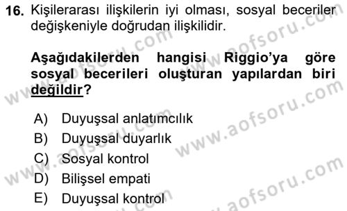 Halkla İlişkiler Ve İletişim Dersi 2025 - 2026 Yılı Yaz Okulu Sınav Soruları 16. Soru