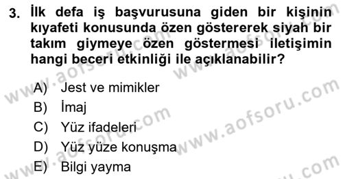 Halkla İlişkiler Ve İletişim Dersi 2025 - 2026 Yılı Yaz Okulu Sınav Soruları 3. Soru