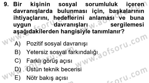 Halkla İlişkiler Ve İletişim Dersi 2025 - 2026 Yılı Yaz Okulu Sınav Soruları 9. Soru