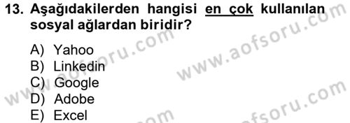 Etkili İletişim Teknikleri Dersi 2012 - 2013 Yılı (Vize) Ara Sınav Soruları 13. Soru