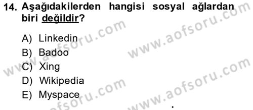 Etkili İletişim Teknikleri Dersi 2014 - 2015 Yılı (Vize) Ara Sınav Soruları 14. Soru