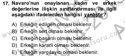 Etkili İletişim Teknikleri Dersi 2014 - 2015 Yılı (Vize) Ara Sınav Soruları 17. Soru