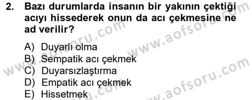 Etkili İletişim Teknikleri Dersi 2014 - 2015 Yılı Tek Ders Sınavı 2. Soru