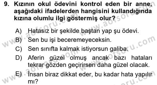 Etkili İletişim Teknikleri Dersi 2015 - 2016 Yılı (Vize) Ara Sınav Soruları 9. Soru