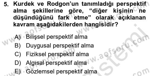Etkili İletişim Teknikleri Dersi 2015 - 2016 Yılı (Final) Dönem Sonu Sınav Soruları 5. Soru