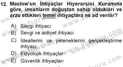 Etkili İletişim Teknikleri Dersi 2015 - 2016 Yılı Tek Ders Sınav Soruları 12. Soru