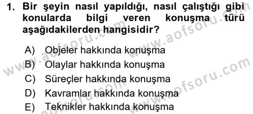 Etkili İletişim Teknikleri Dersi 2016 - 2017 Yılı 3 Ders Sınav Soruları 1. Soru