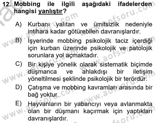 Etkili İletişim Teknikleri Dersi 2016 - 2017 Yılı 3 Ders Sınav Soruları 12. Soru