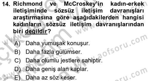 Etkili İletişim Teknikleri Dersi 2016 - 2017 Yılı 3 Ders Sınav Soruları 14. Soru