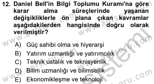 Etkili İletişim Teknikleri Dersi 2016 - 2017 Yılı (Vize) Ara Sınav Soruları 12. Soru