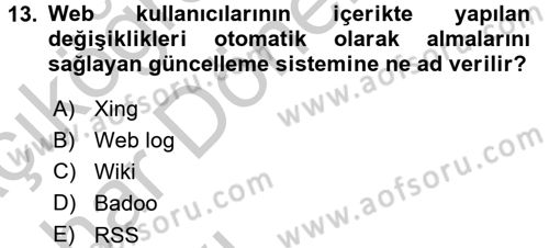 Etkili İletişim Teknikleri Dersi 2016 - 2017 Yılı (Vize) Ara Sınav Soruları 13. Soru