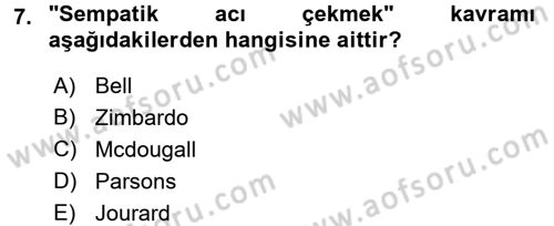 Etkili İletişim Teknikleri Dersi 2016 - 2017 Yılı (Vize) Ara Sınav Soruları 7. Soru