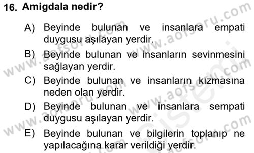 Etkili İletişim Teknikleri Dersi 2017 - 2018 Yılı 3 Ders Sınav Soruları 16. Soru