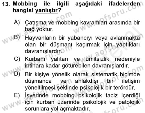 Etkili İletişim Teknikleri Dersi 2017 - 2018 Yılı (Vize) Ara Sınav Soruları 13. Soru