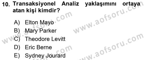 Etkili İletişim Teknikleri Dersi 2018 - 2019 Yılı 3 Ders Sınav Soruları 10. Soru