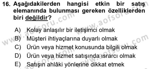 Etkili İletişim Teknikleri Dersi 2018 - 2019 Yılı 3 Ders Sınav Soruları 16. Soru