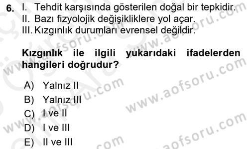 Etkili İletişim Teknikleri Dersi 2018 - 2019 Yılı (Vize) Ara Sınav Soruları 6. Soru