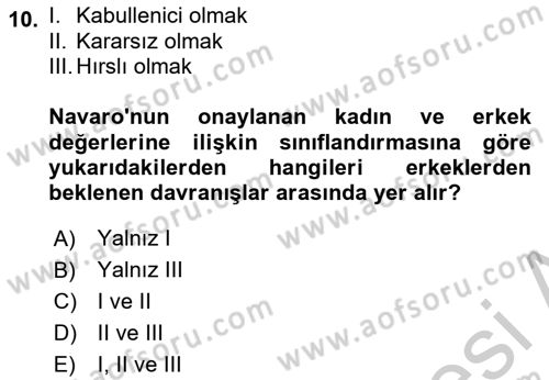 Etkili İletişim Teknikleri Dersi 2018 - 2019 Yılı Yaz Okulu Sınav Soruları 10. Soru