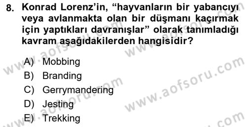 Etkili İletişim Teknikleri Dersi 2018 - 2019 Yılı Yaz Okulu Sınav Soruları 8. Soru