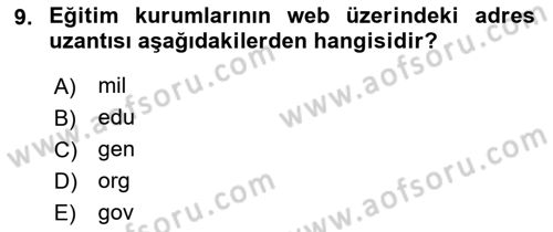 Etkili İletişim Teknikleri Dersi 2018 - 2019 Yılı Yaz Okulu Sınav Soruları 9. Soru