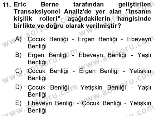 Etkili İletişim Teknikleri Dersi 2021 - 2022 Yılı (Final) Dönem Sonu Sınav Soruları 11. Soru