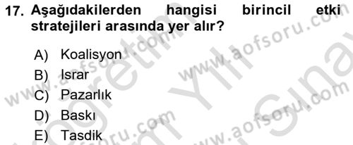 Etkili İletişim Teknikleri Dersi 2021 - 2022 Yılı (Final) Dönem Sonu Sınav Soruları 17. Soru