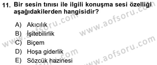 Etkili İletişim Teknikleri Dersi 2021 - 2022 Yılı Yaz Okulu Sınav Soruları 11. Soru