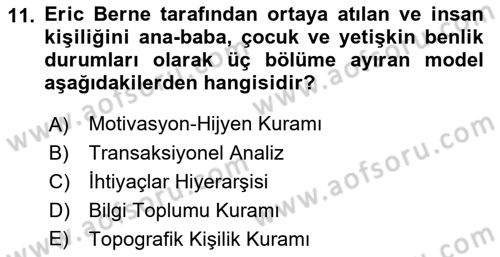Etkili İletişim Teknikleri Dersi 2022 - 2023 Yılı Yaz Okulu Sınav Soruları 11. Soru