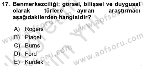 Etkili İletişim Teknikleri Dersi 2022 - 2023 Yılı Yaz Okulu Sınav Soruları 17. Soru
