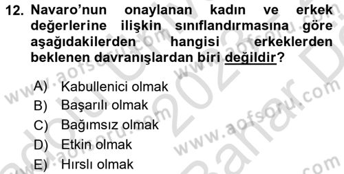Etkili İletişim Teknikleri Dersi 2023 - 2024 Yılı (Vize) Ara Sınav Soruları 12. Soru