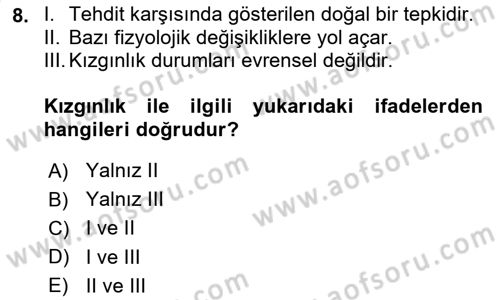 Etkili İletişim Teknikleri Dersi 2023 - 2024 Yılı (Vize) Ara Sınav Soruları 8. Soru