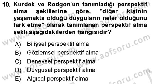 Etkili İletişim Teknikleri Dersi 2023 - 2024 Yılı (Final) Dönem Sonu Sınav Soruları 10. Soru